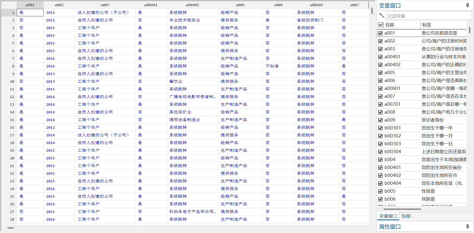 2中国企业创新创业调查-部分数据